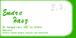 endre hasz business card